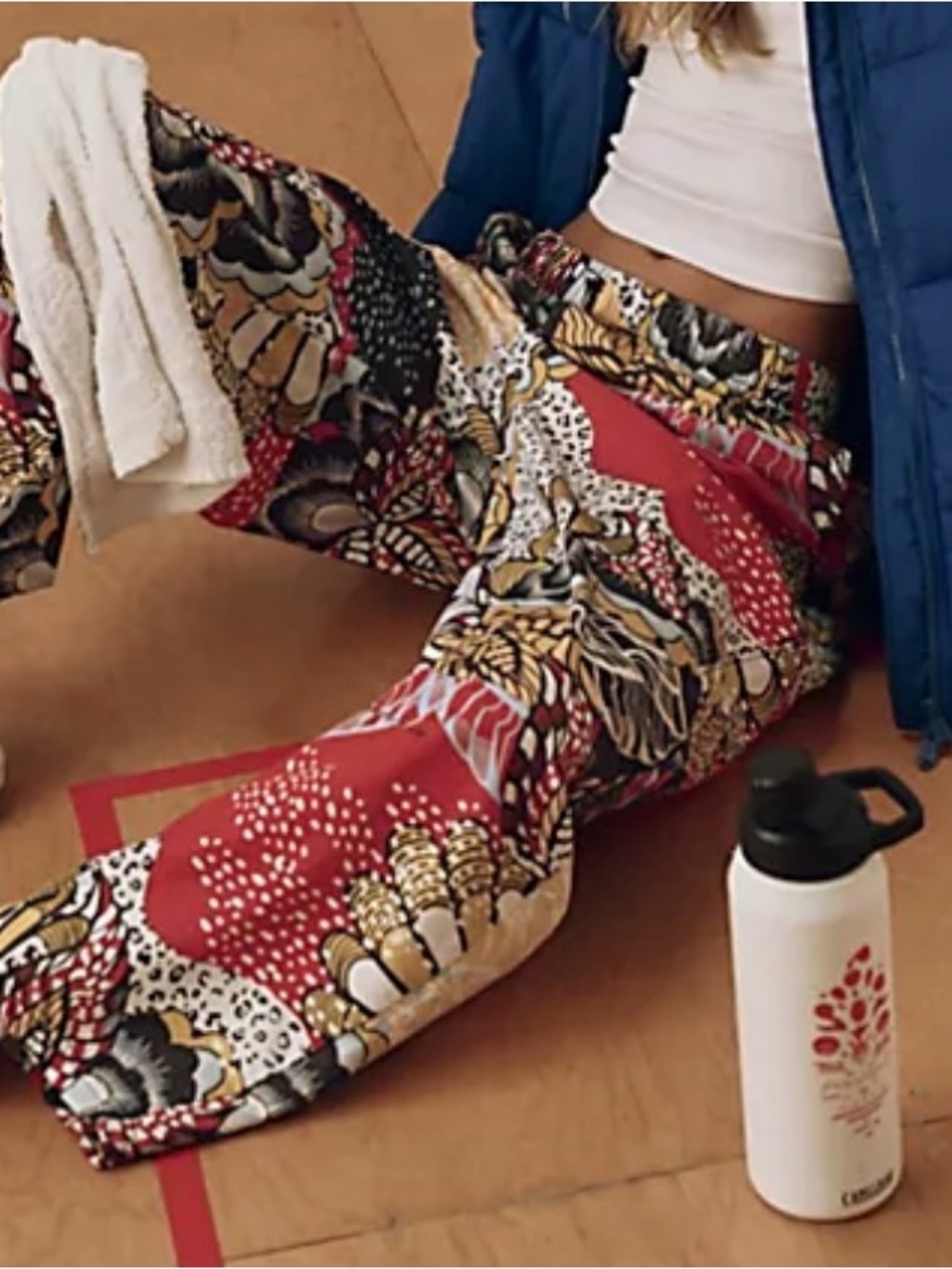 Free People Game Day Printed Pant Women L NWT Sporty.Relax Fit Casual Workout - Picture 12 of 13